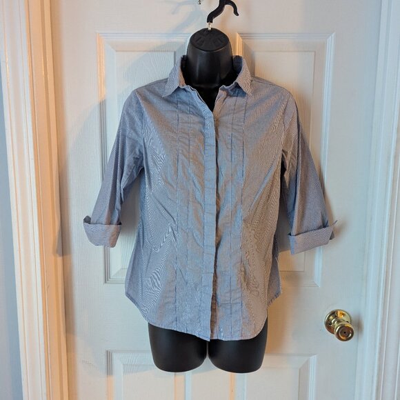 Worthington blue and white button down - PS - Picture 1 of 5